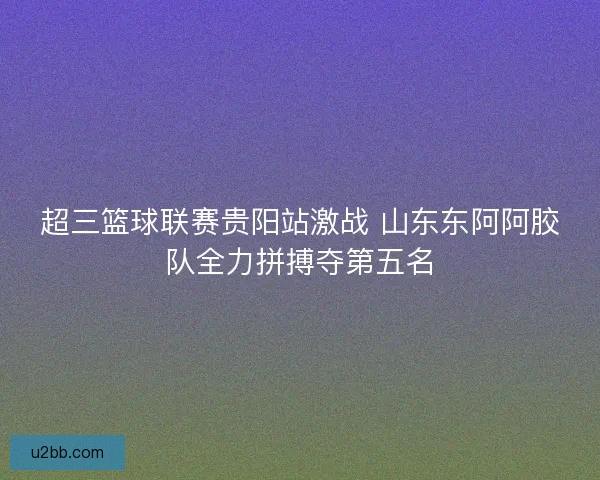 超三篮球联赛贵阳站激战 山东东阿阿胶队全力拼搏夺第五名